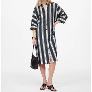 NWT! MADEWELL Dolman Midi Shirtdress in Stripe Poplin Size XS